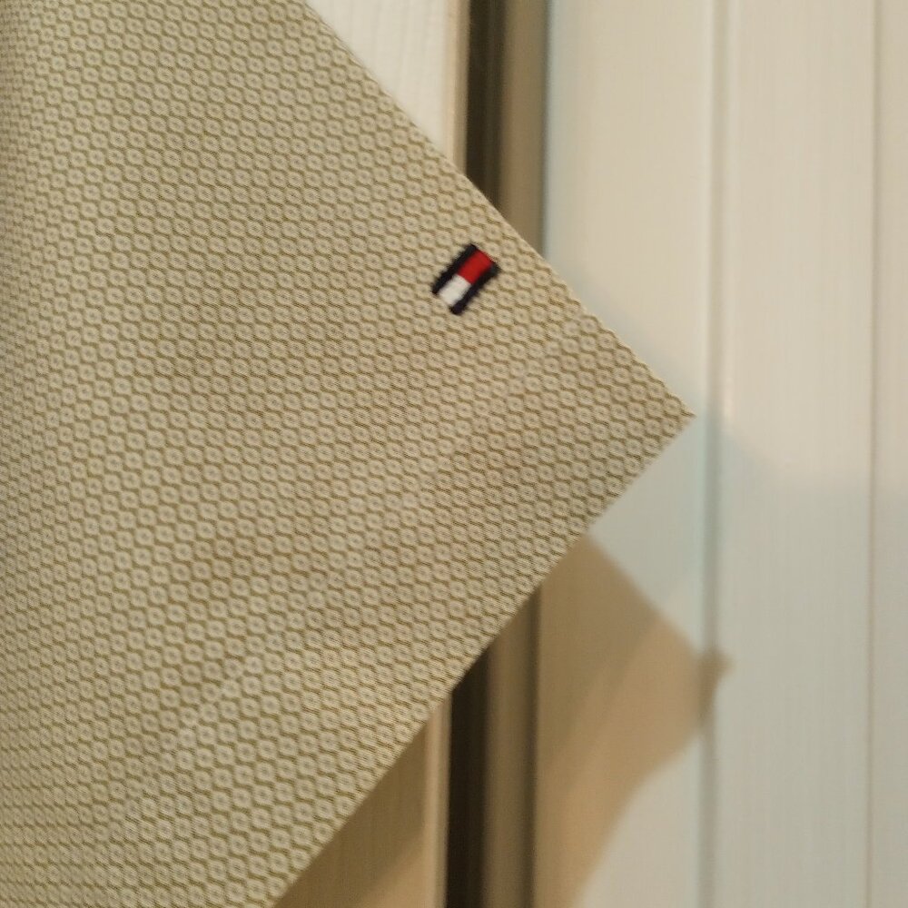 Tommy Hilfiger Neutral Beige Microprint Button Down Shirt sz L 100% Cotton - Picture 5 of 11